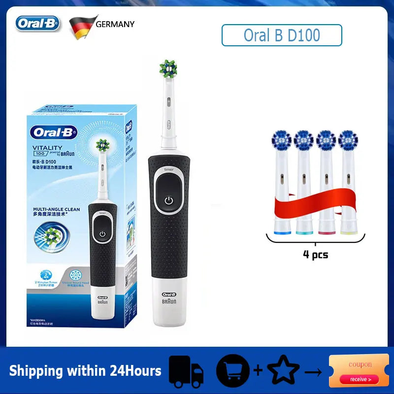 Oral D100 Electronic Toothbrush Adult Rechargeable Cross Action