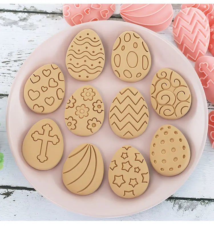 10pcs/Set Easter Cookie Cutters 3d Rabbit Egg Cartoon