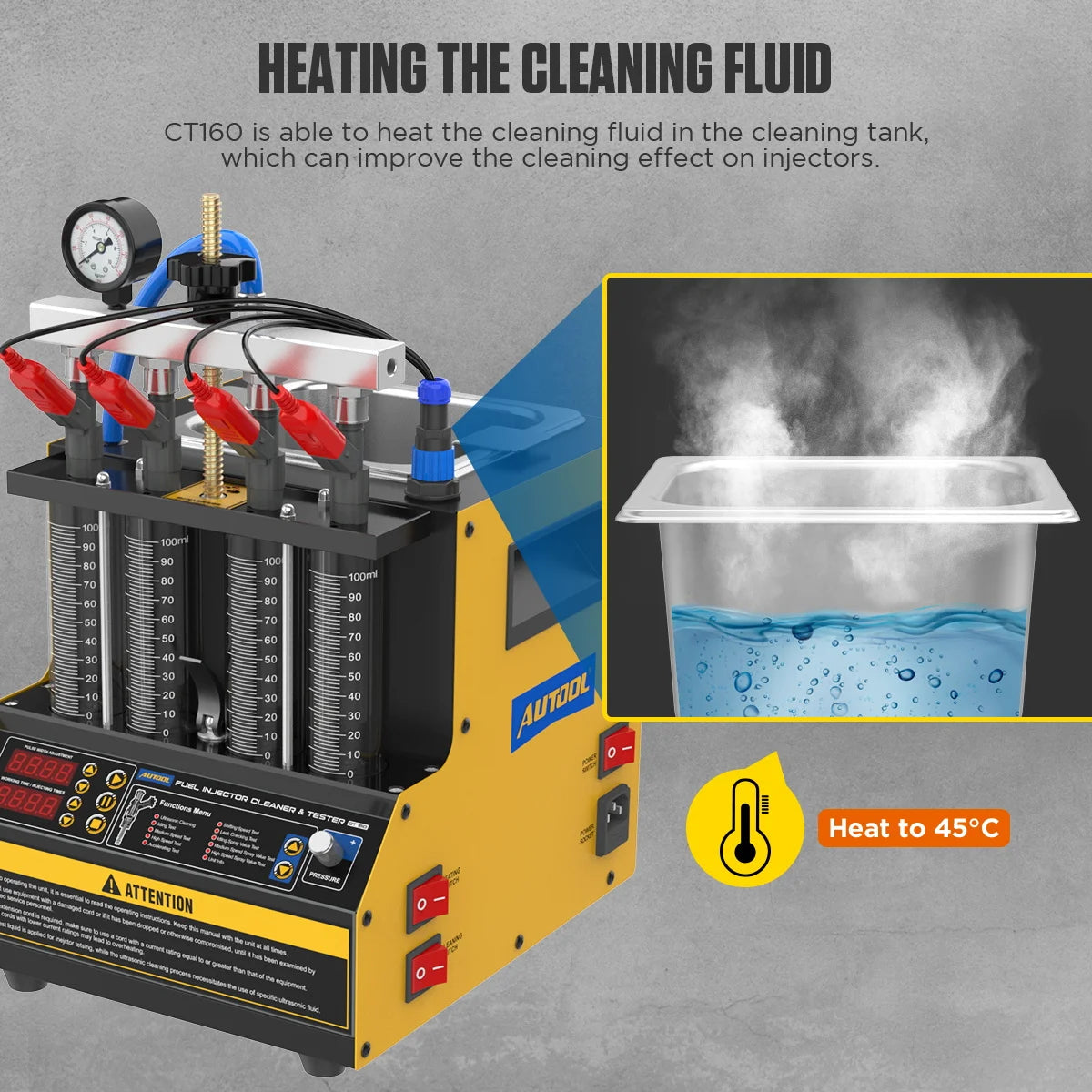 Autool Ct160 Automotive Injector Nozzle Cleaning Machine Fuel