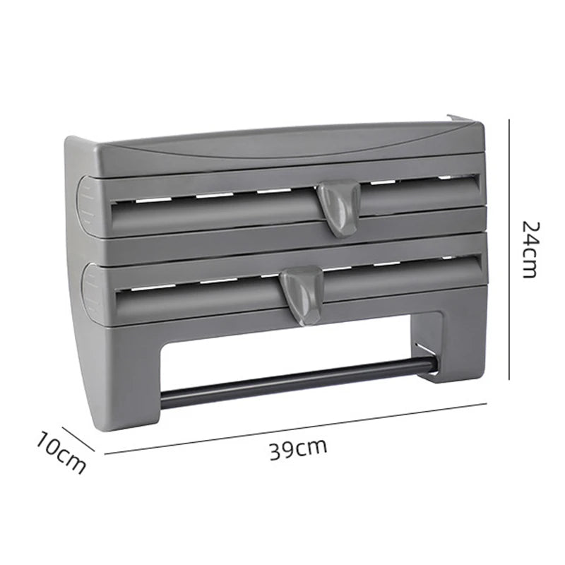 Cling Film Roll Cutting Holder Food Wrap Dispenser