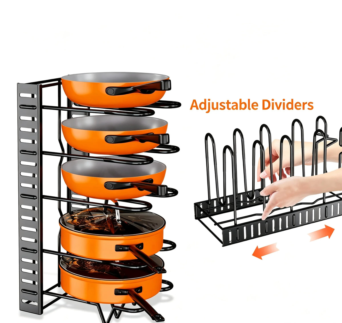 Heavy Duty Metal Tier Cookware Storage Rack Space