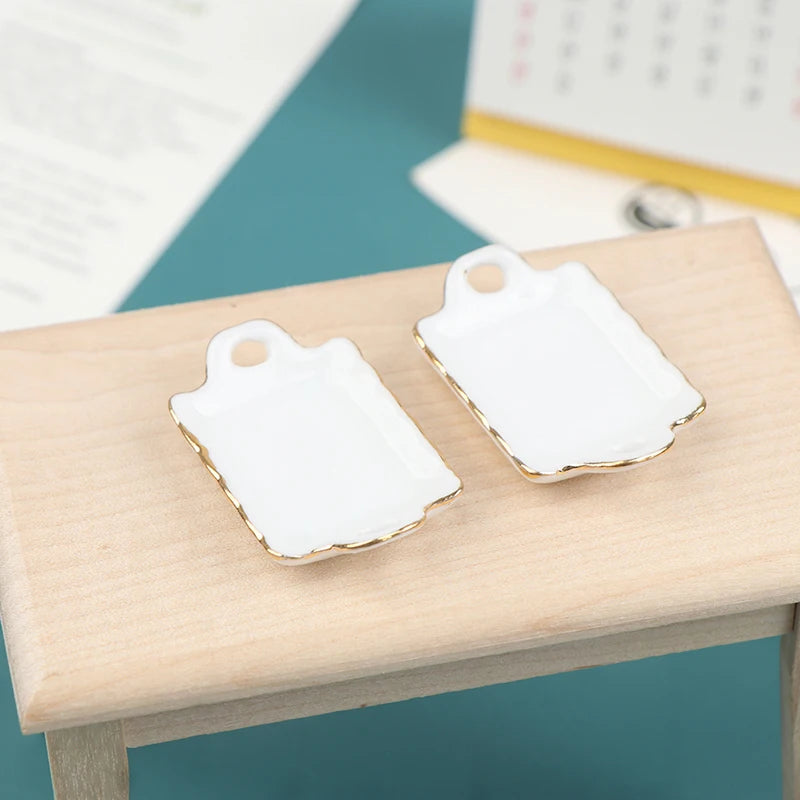 1pcs 1/12 Dollhouse Miniature Ceramic Food Tray Plate