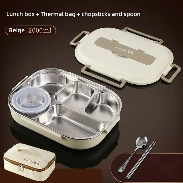 304 Stainless Steel Compartment Insulated Lunch Box Office