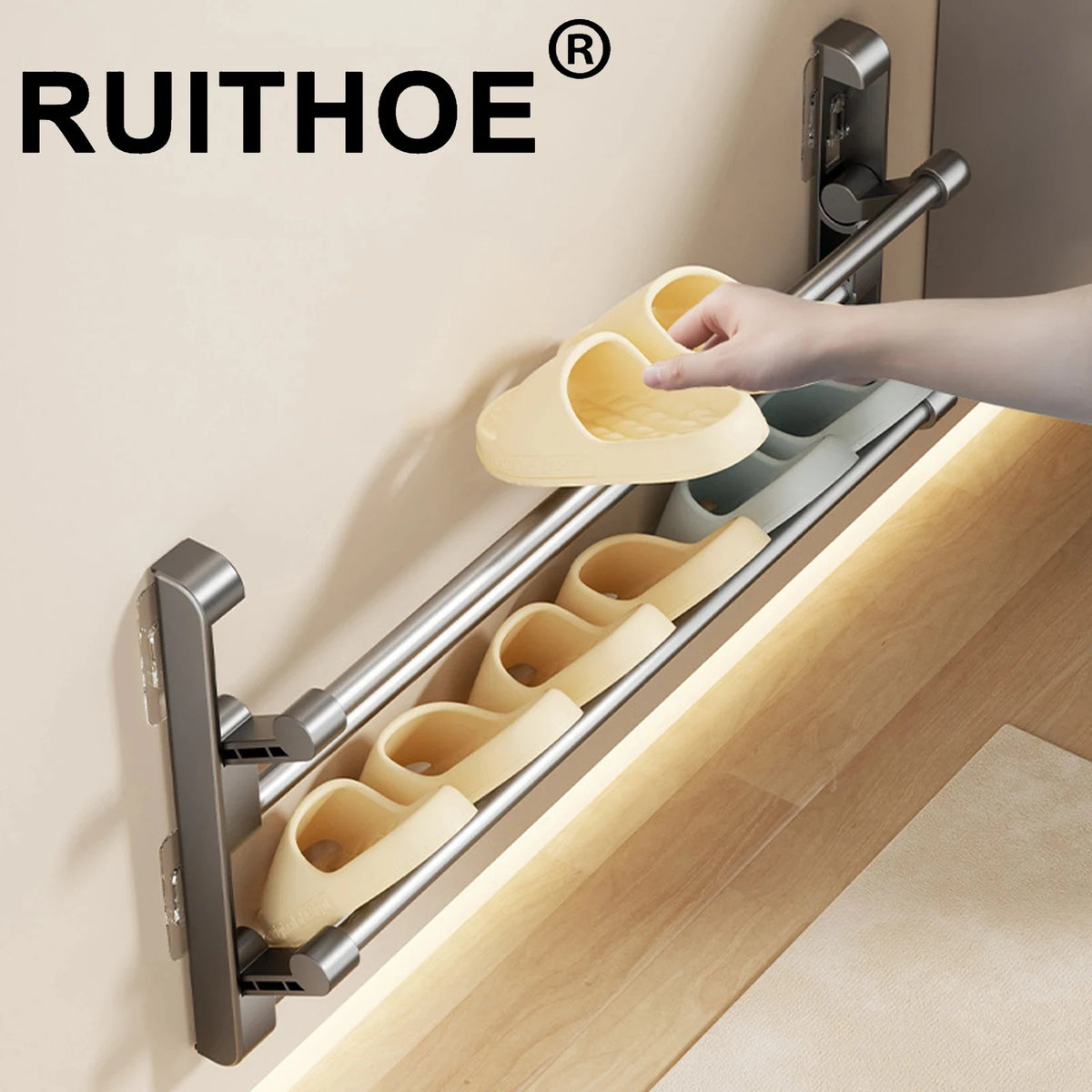 Simple Shoe Rack Wall-Mounted Bathroom Slippers Hook Holder
