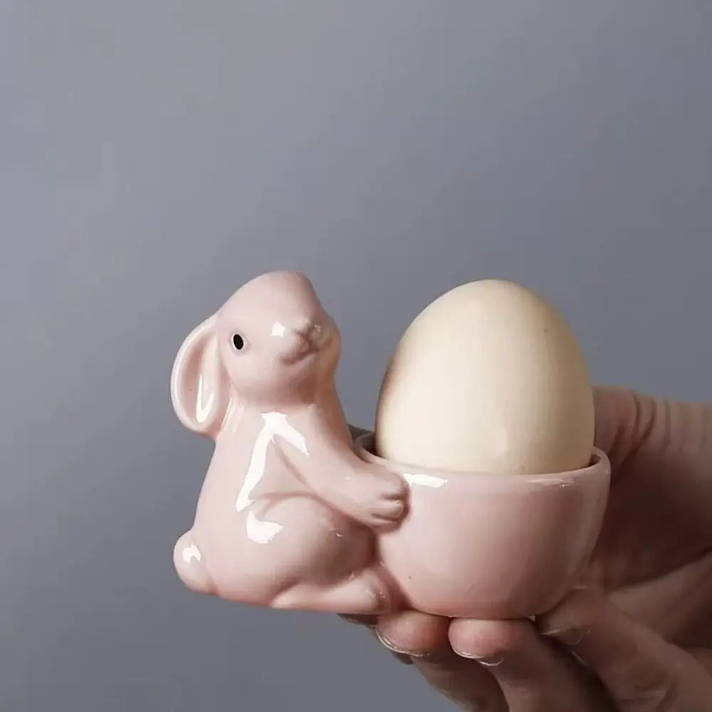 Ceramic Egg Cup Creative Egg Organizer Rabbit Egg
