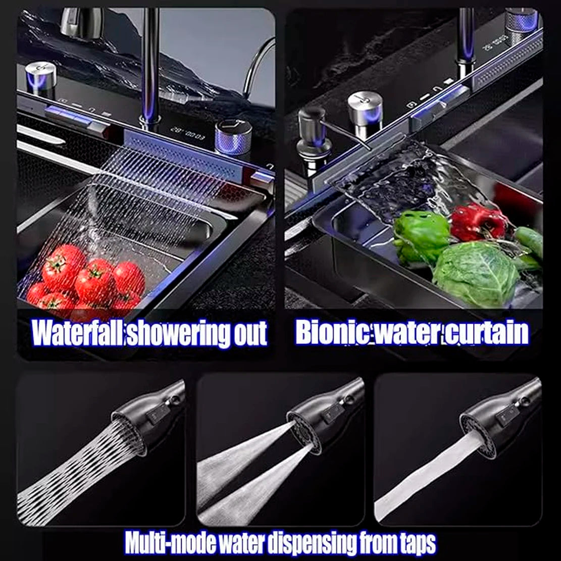 Sink Faucet Large Integrate Digital Display Multi-Function