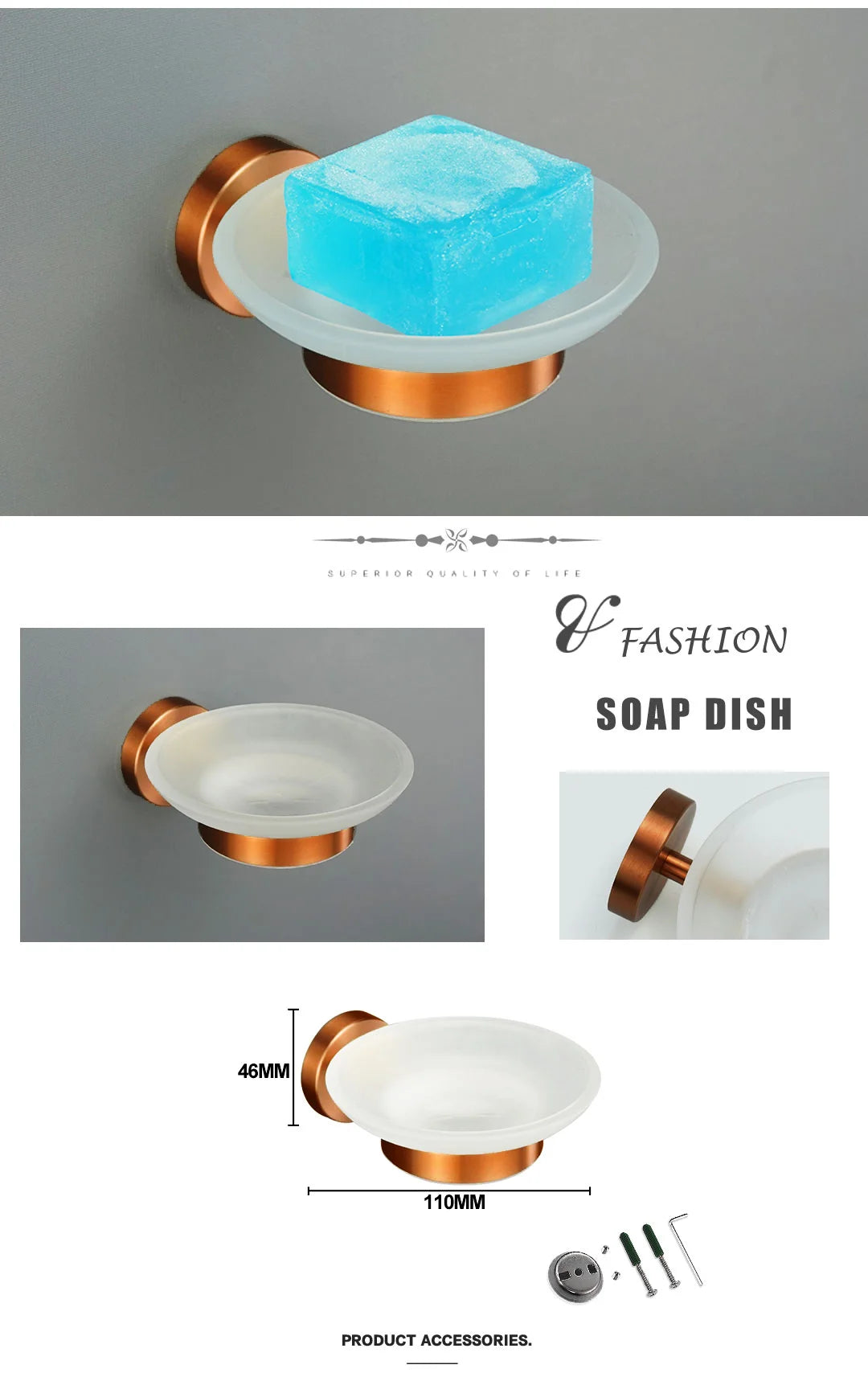 Brushed Rose Gold Stainless Steel Wall-Mounted Bathroom -Towel