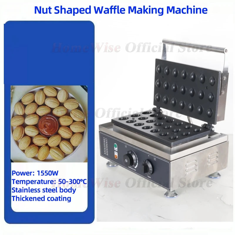 Homewise Electric Waffle Maker 1550w Nut Shaped Waffle