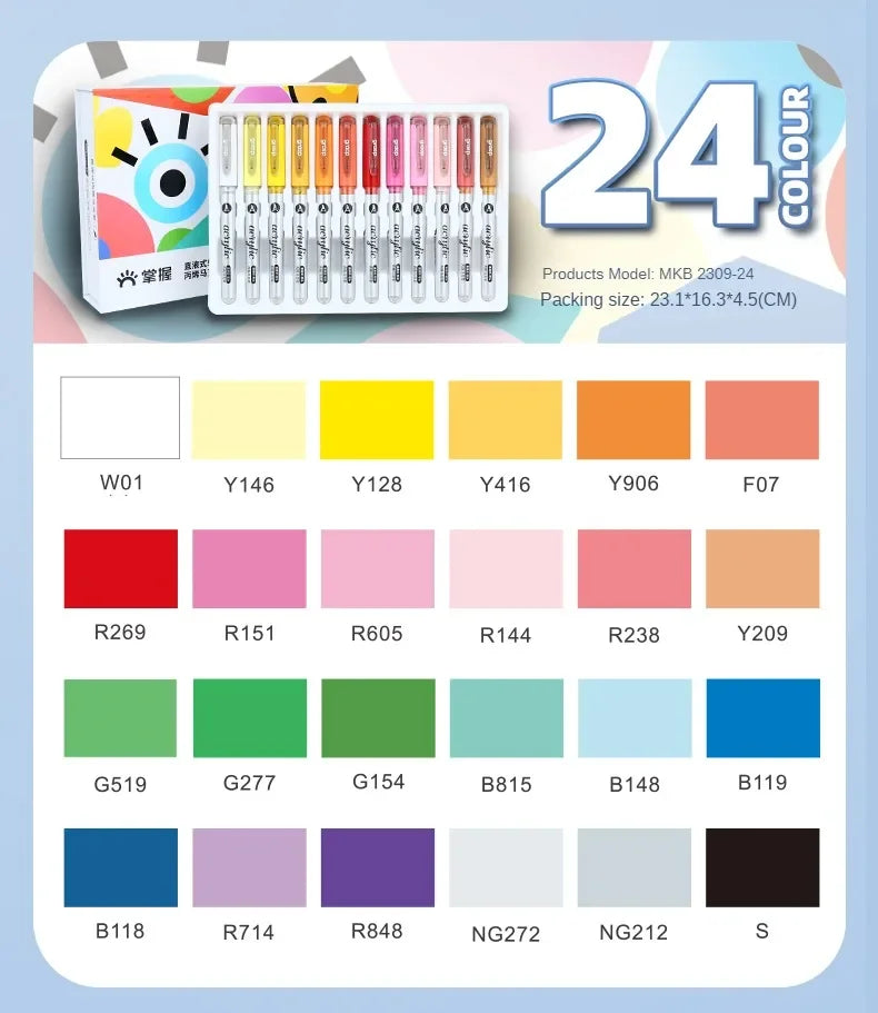 Grasp 120/1 Colors Acrylic Markers Brush Tip Paint