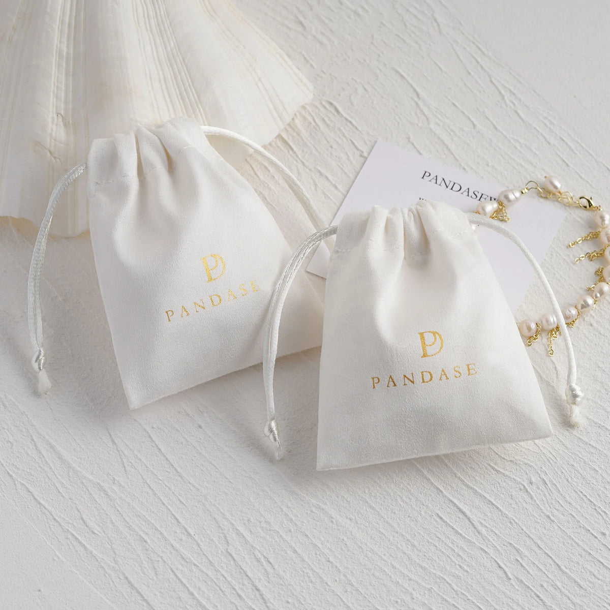 Luxury Suede Jewelry Storage Bag Ribbons Custom Logo