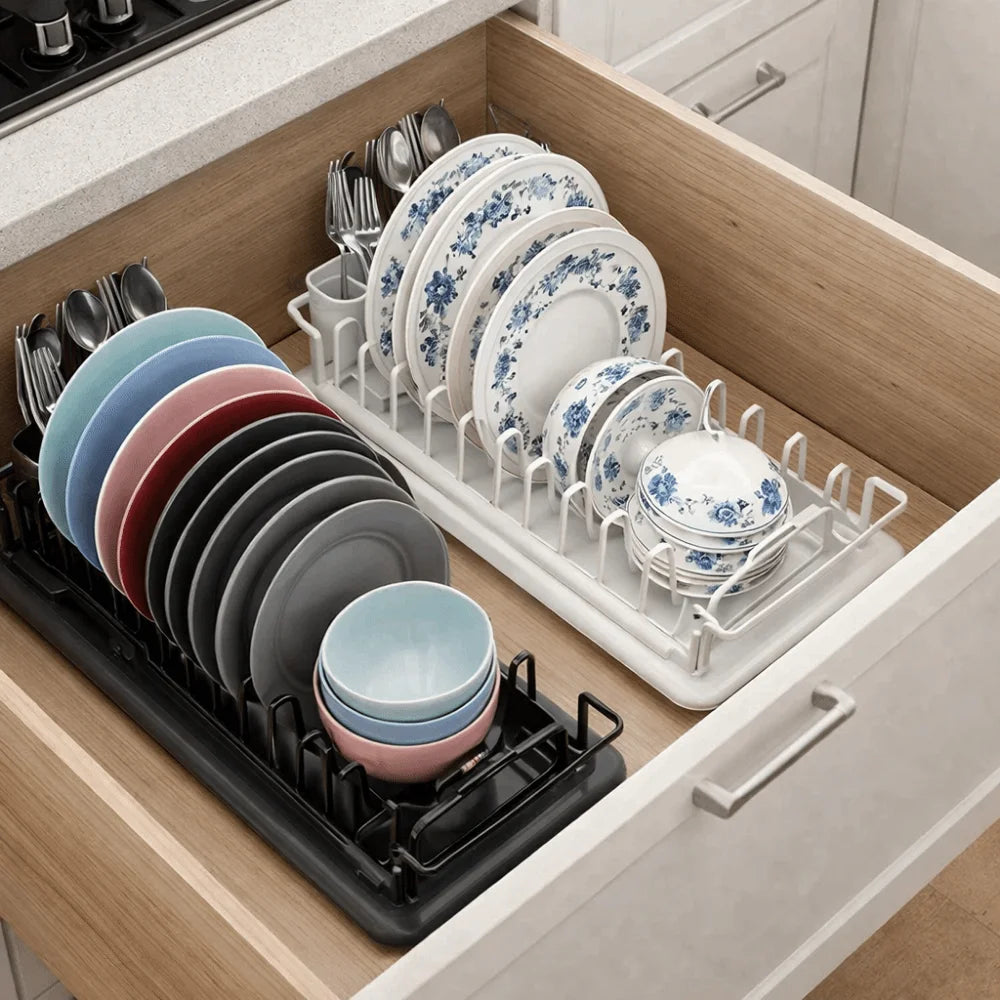 Non-Slip Expandable Dish Drying Rack Large Capacity Draining