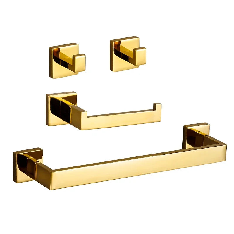 Polished Golden Bathroom Hardware Hook Towel Bar Toilet
