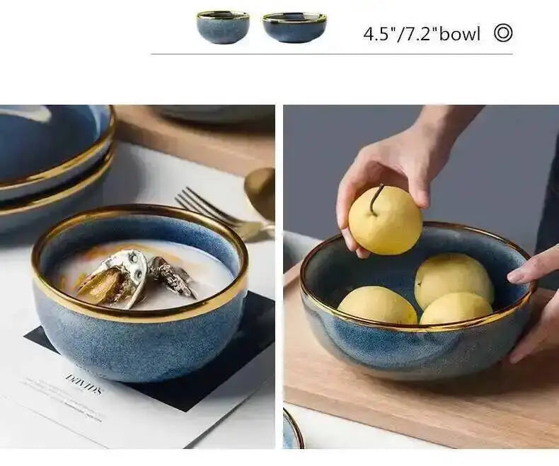 1pcs Ceramic Dishes Steak Dessert Dinner Plate Gradient