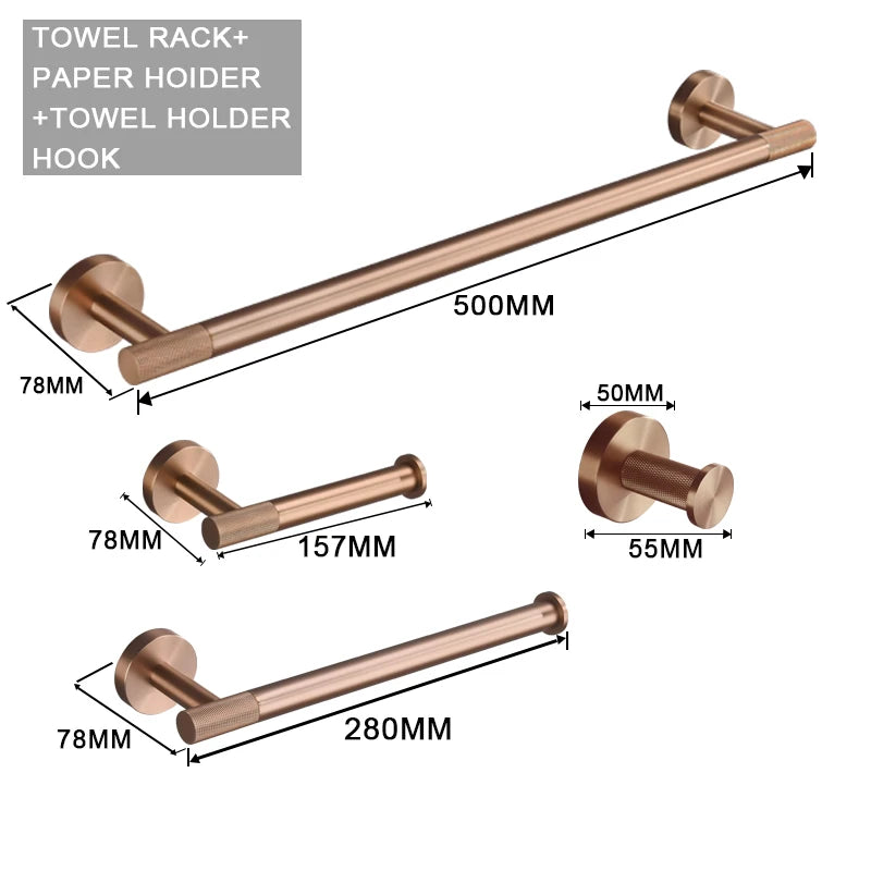 Brushed Rose Gold Toilet Brush Holder Toilet Paper