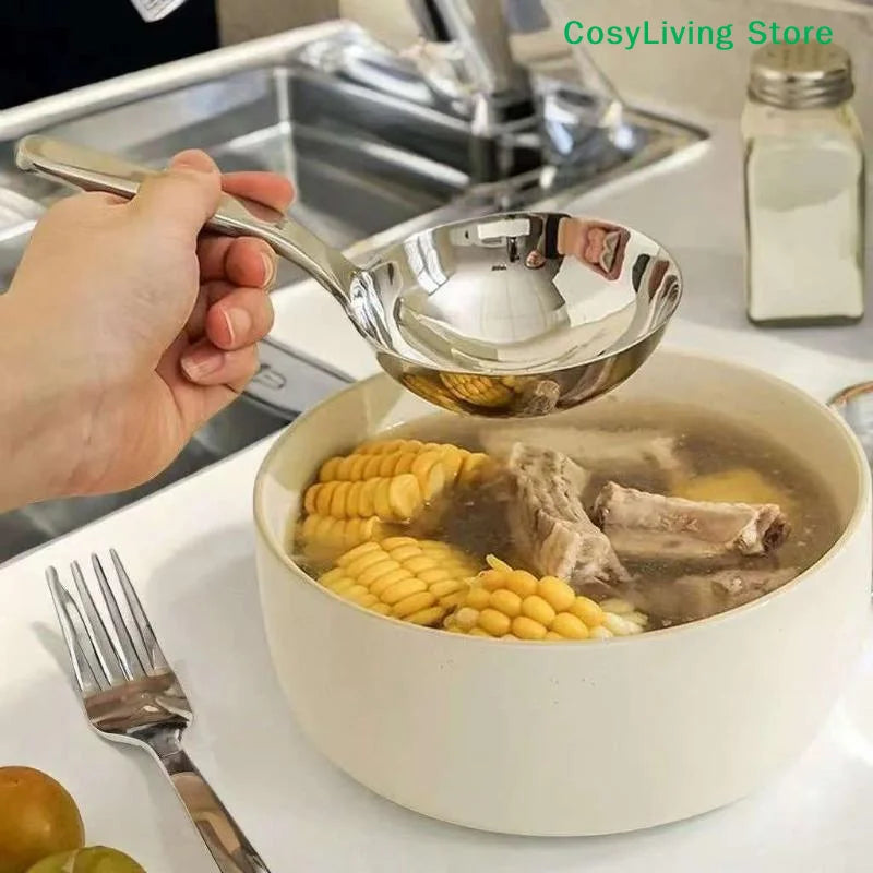 Short Handle Large Ramen Bouillon Spoon Deepen Tablespoons