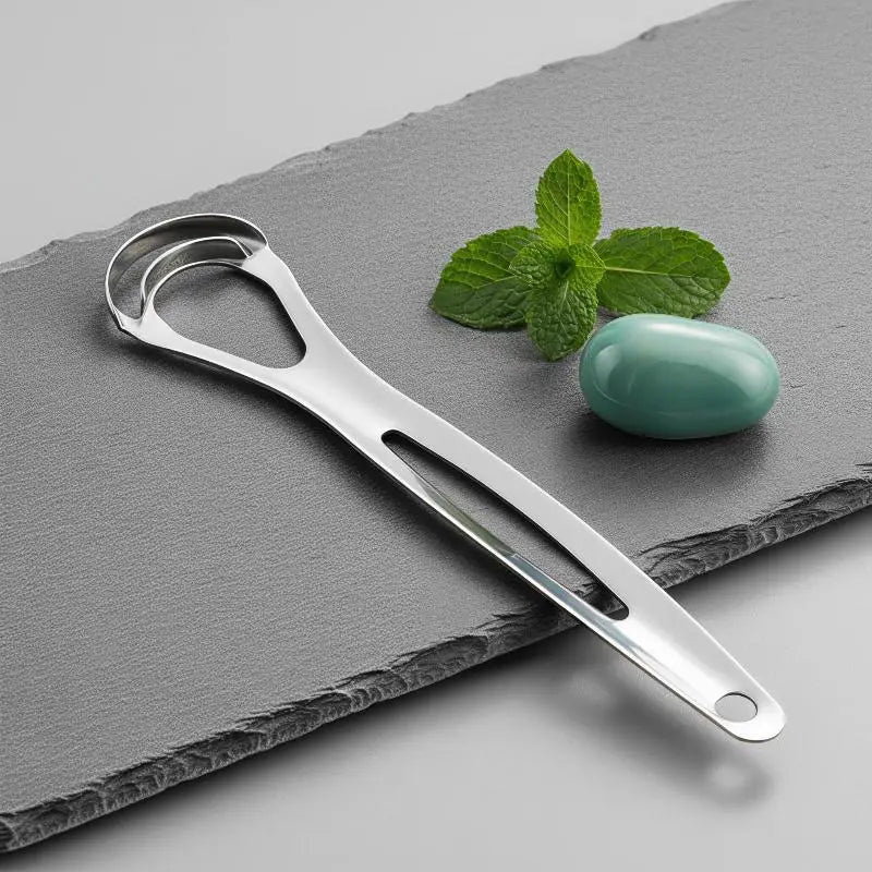 Stainless Steel Tongue Scraper Cleaner Scrapers Brush Mouth