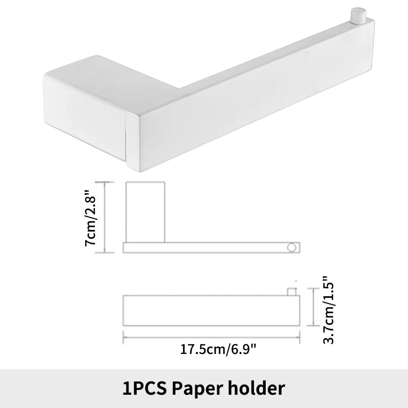 Bathroom Hardware White Wall Mounted Toilet Roll Paper