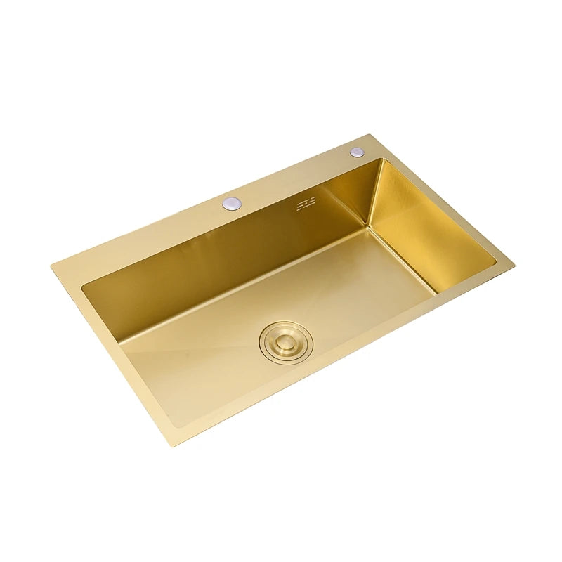 Gold Sink Above Counter 304 Stainless Steel Bowl