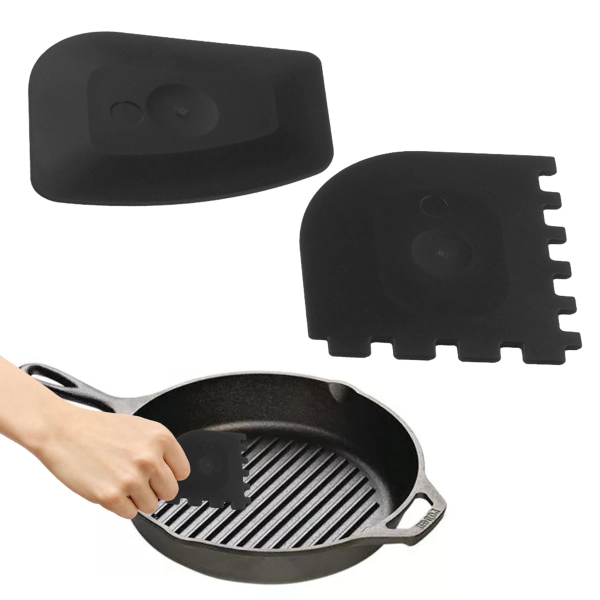 2pcs Grill Pan Scrapers Cast Iron Skillets Frying