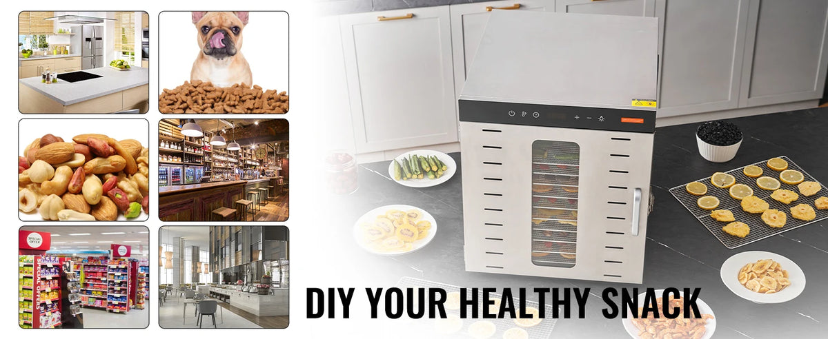 Succebuy Food Dehydrator Machine 10 Stainless Steel Trays
