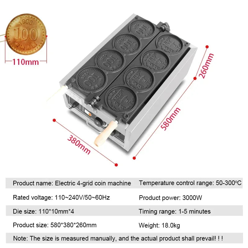 Homewise Electric Waffle Maker Gold Coin Waffle Maker