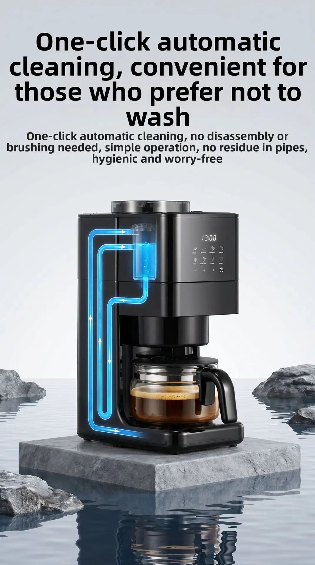 Automatic Coffee Maker Built-In Grinder & Cold Dual