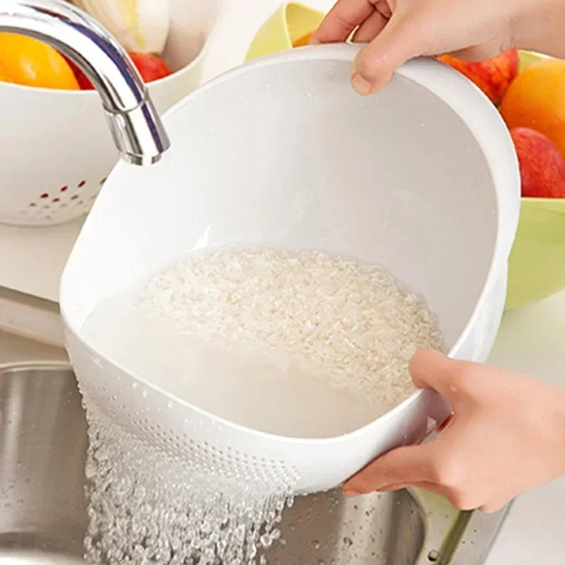1pc - Plastic Drain Basket Filter Rice Bowl