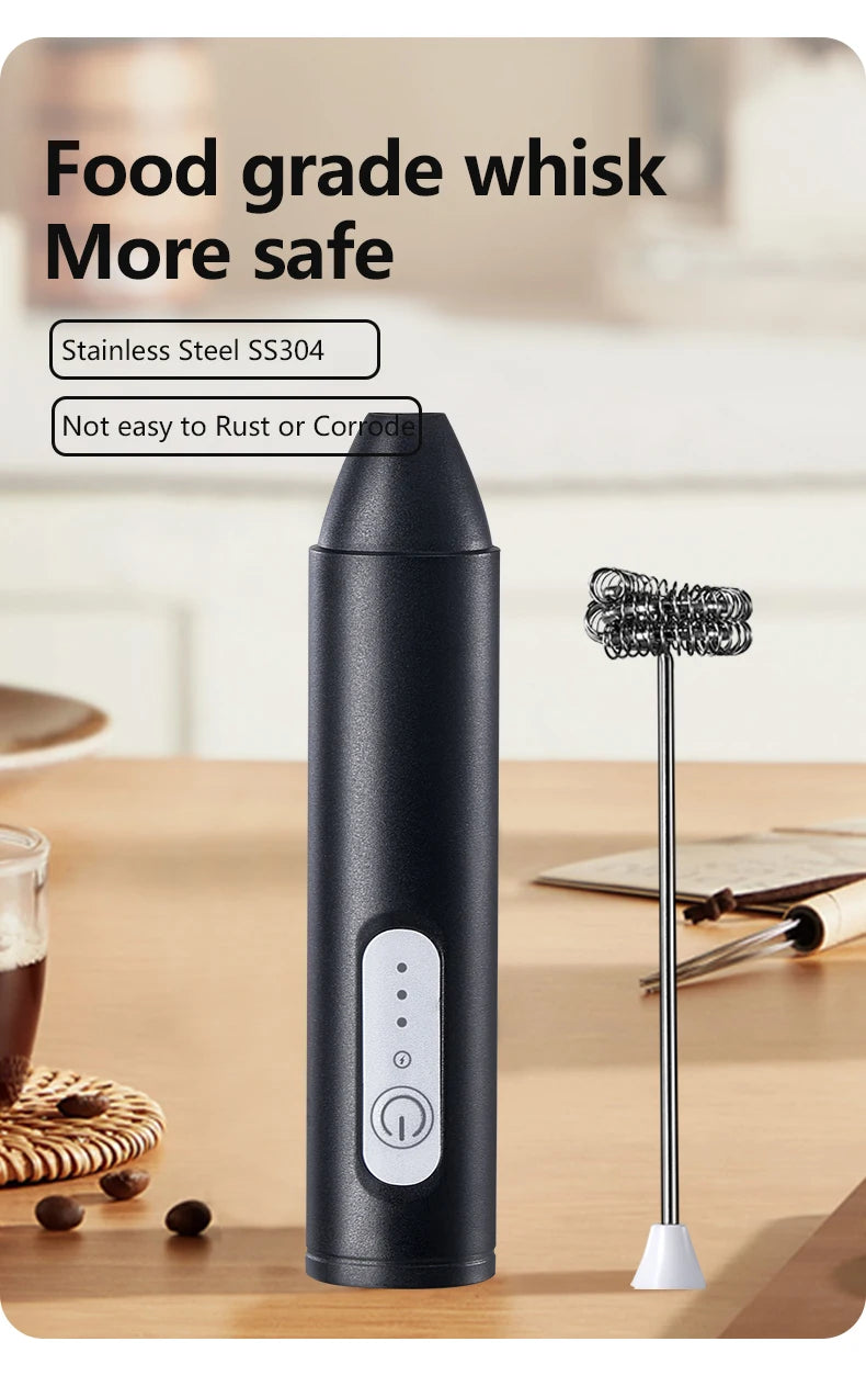 Minl Mik Frother Usb Rechargeable Speeds Foam Maker
