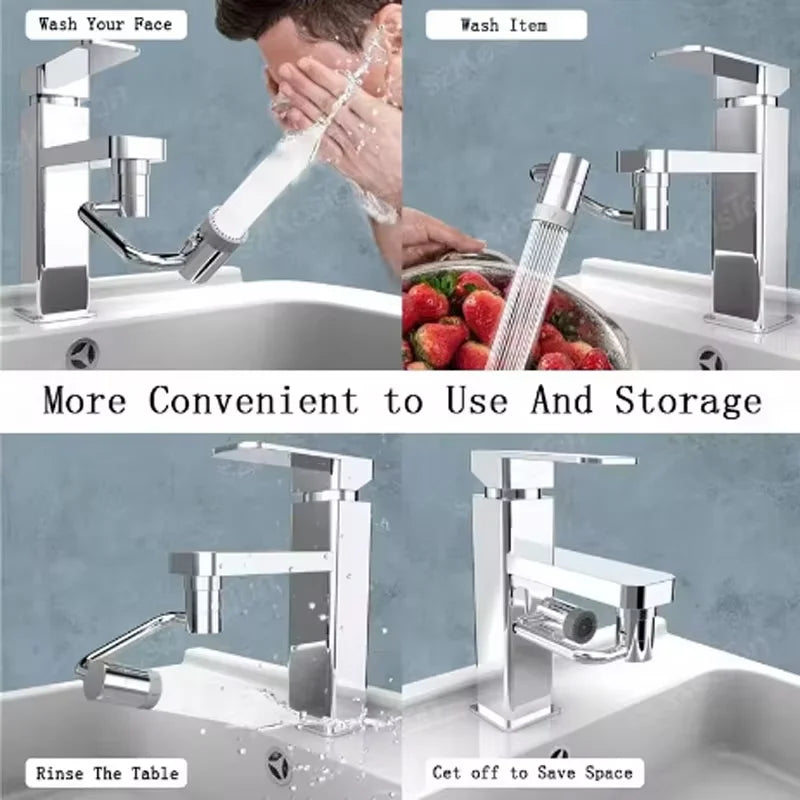 1pc 1080 Swivel Stainless Steel Faucet Extender Splashproof