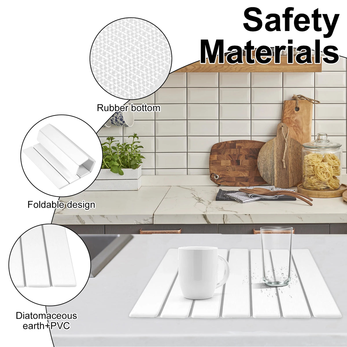 Stone Drying Mat Foldable Stone Dish Drying Mat
