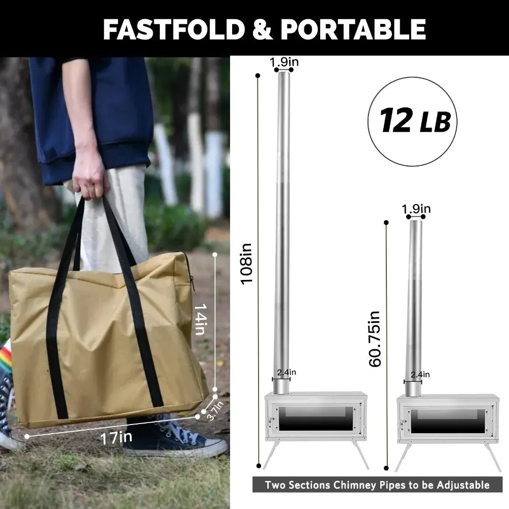 Change Moore Outdoor Folding Secondary Conbustion Camping Wood