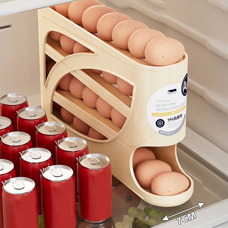 Layers Automatic Rolling Egg Holder Rack Fridge Egg