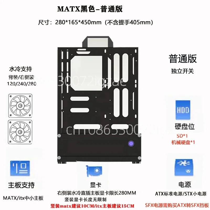 Open Frame Pc Case 240/360 Liquid & Air