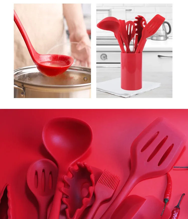 1pcs Silicone Utensils Non-Stick Kitchenware Cooking Bbq Spoon
