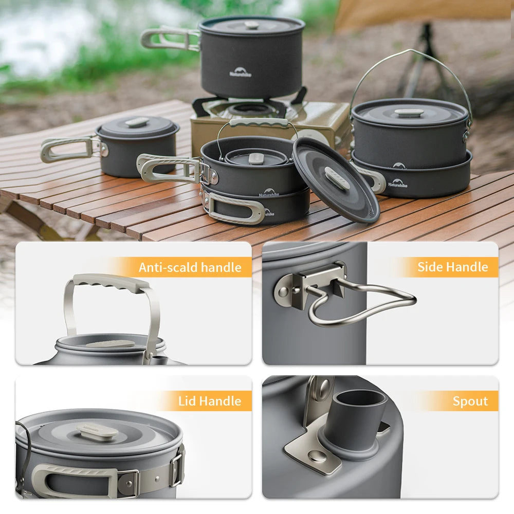 Naturehike Camping Cookware Kit Outdoor Frying Pan Kettle