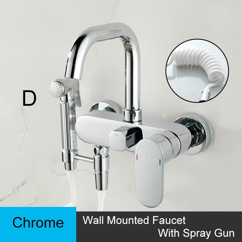 Brass Sink Taps Wall Mounted Basin Mixers Cold