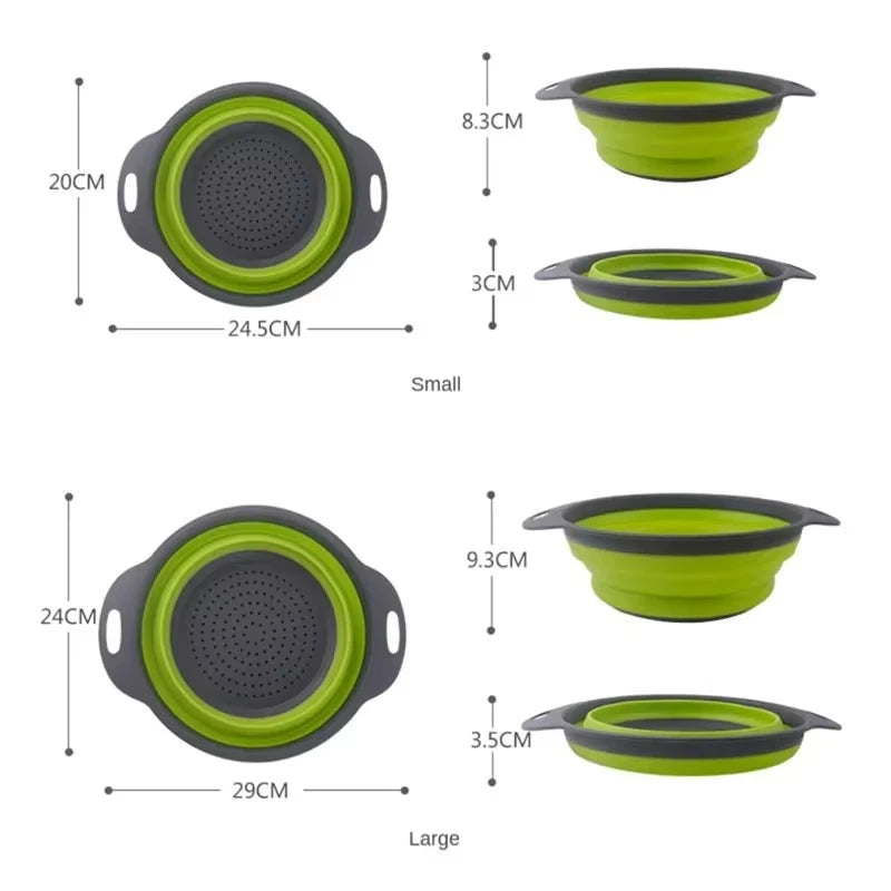 Silicone Vegetable Fruit Cleaning Drainage Basket Cleaning Basket