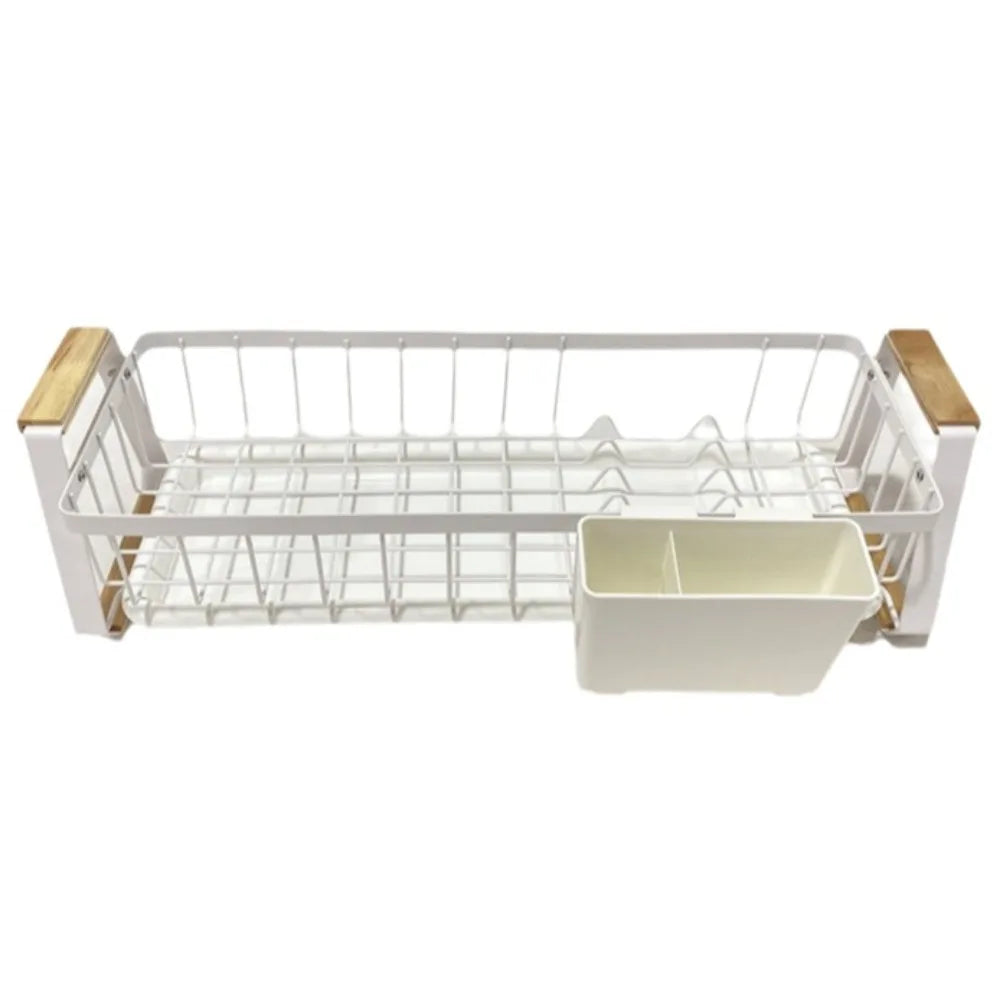Detachable Dish Rack Wooden Handle Large Capacity Dish