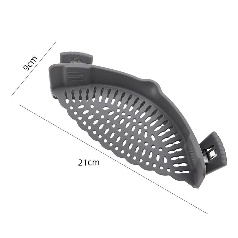 Pasta Fruit Vegetable Colander Silicone Clip-On Pan Pot
