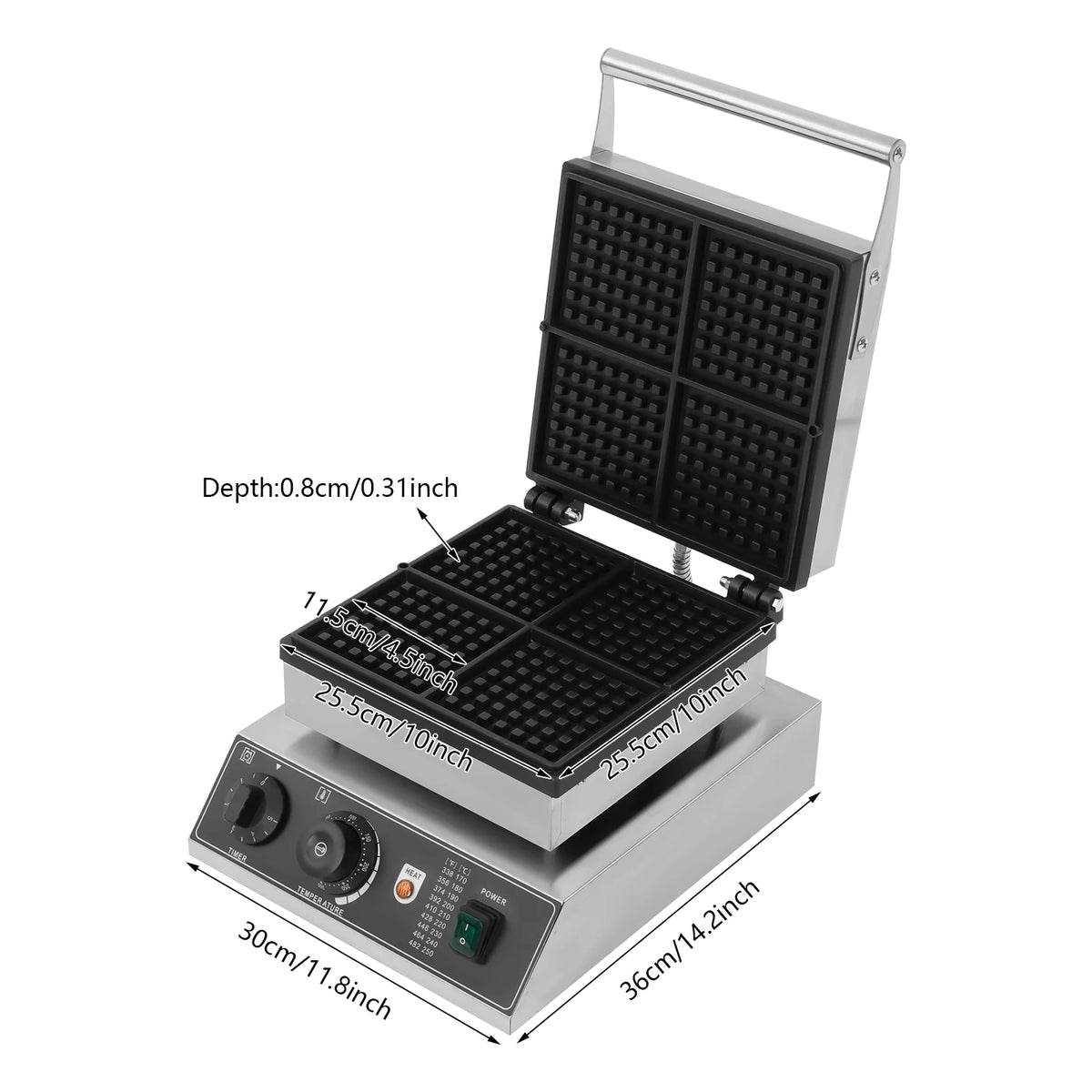 1750w Electric Waffle Maker Grids Waffle Making Machine