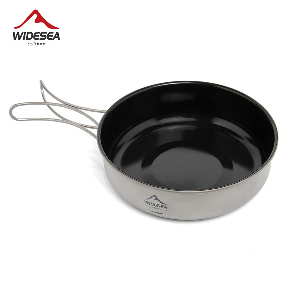 Widesea Camping Titanium Frying Pan Pot Bowl Ultra-Light