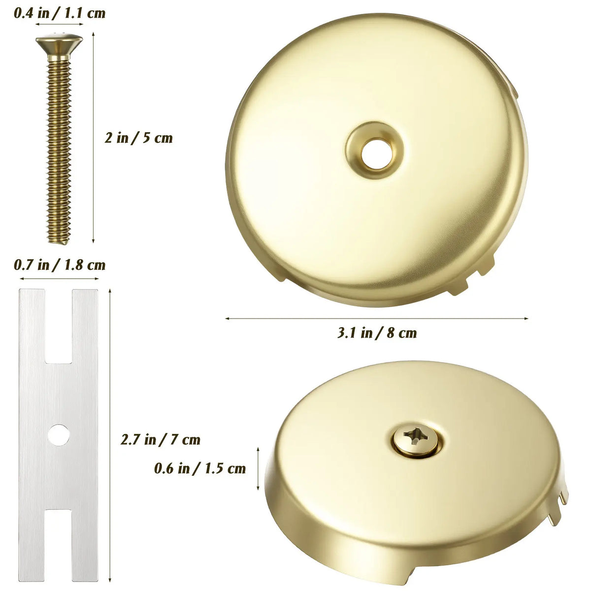 Universal Bath Overflow Cover Rubber Gasket Bathtub Wash