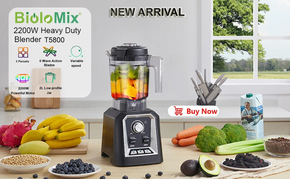 Biolomix 3hp 2200w Heavy Duty Grade Timer Blender