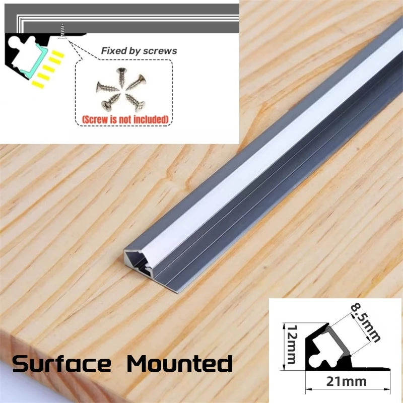Ultra-Thin Led Cabinet Shelf Edge Aluminum Profile 45