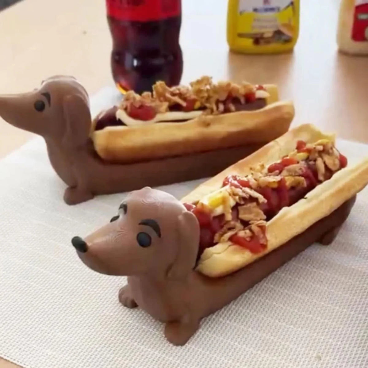 Lovely Funny Dachshund Dinner Plate Cute Shaped Sandwiches