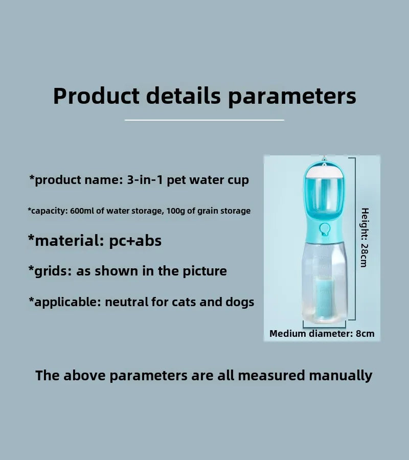 In Dog Water Bottle Poop Bag Dispenser Pet