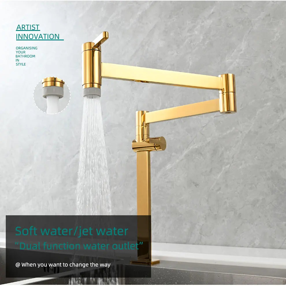 Ciencia Brass Pot Filler Faucet Deck Mount Stove