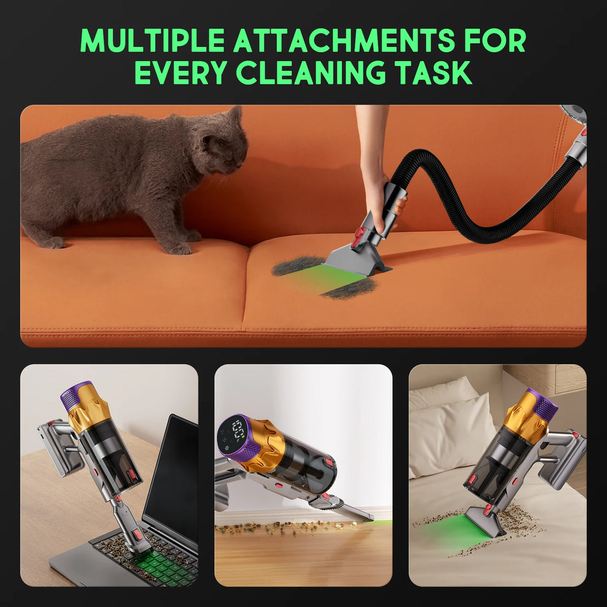 Daccormax Cordless Stick Vacuum Cleaner 65000pa 8-Layer Hepa