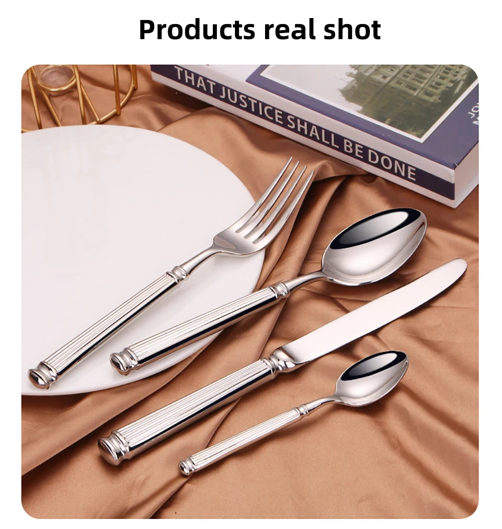 12/16/20 Pieces Sliver Tableware Stainless Steel Cutlery Elegant