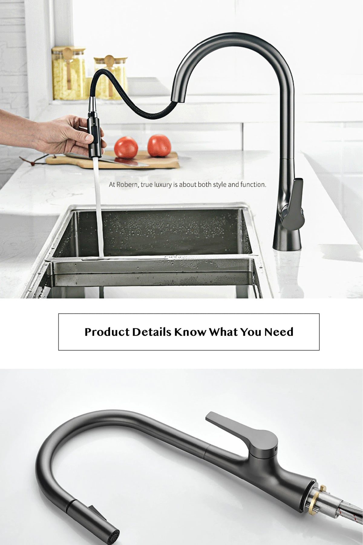 Aitana Modern Brushed Gold Faucet Handle Hole Ceramic